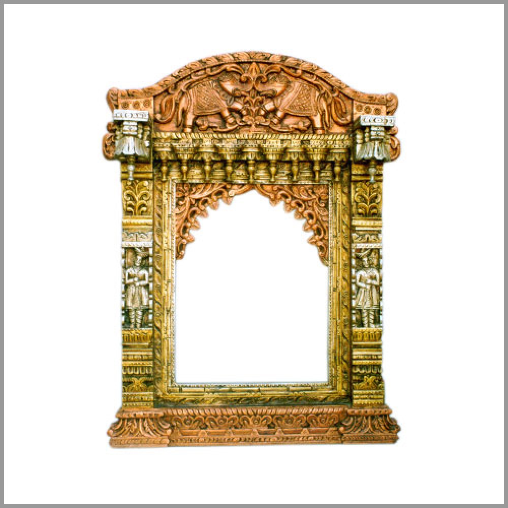 Three Jharokha Panel with Silver Sheet Art Work